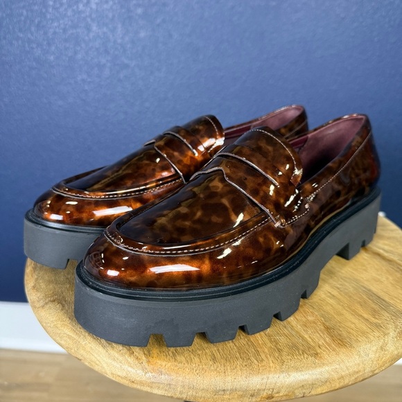 Franco Sarto NWOT Tortoise Shell "Balin" Lug Sole Penny Loafer, Size 9 - Picture 1 of 9